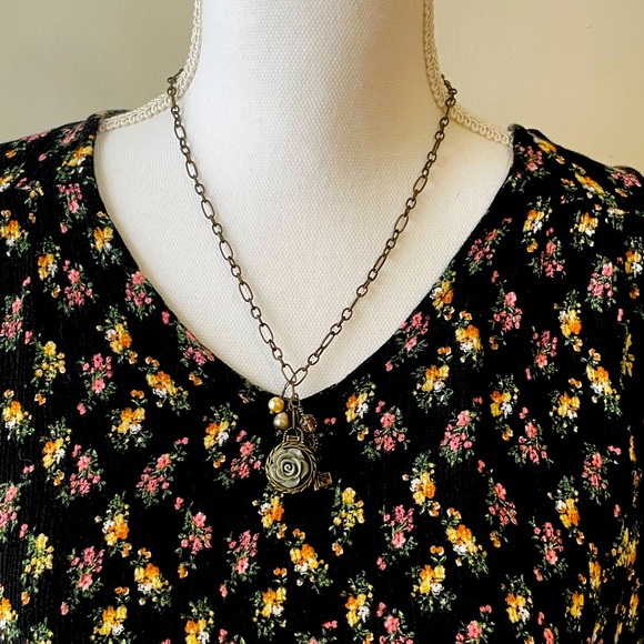 🔥FP Free People boho floral long sleeve open back blouse top size small x small - Picture 3 of 14